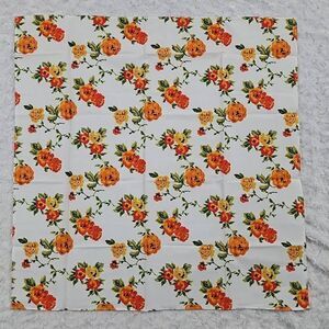 Lemlem White and Orange Floral Bandana Scarf for body or purse 22.5"